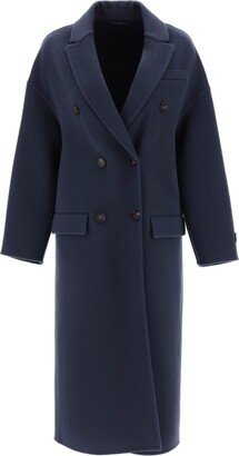 Duoble-breasted Coat In Wool And Cashmere