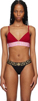 Red Greca Border Bra