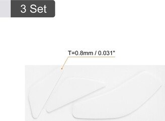 Unique Bargains Rounded Curved Mouse Feet 0.8mm for 600 Mouse White 3Pcs/3 Set