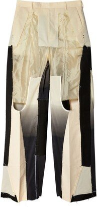 Astaires panelled unfinished-effect trousers