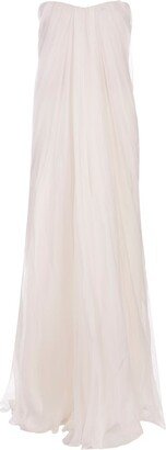 Strapless Draped Maxi Dress