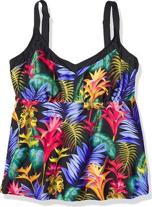 Women's Deluxe Bra Cup Underwire Tankini Swimsuit Top (Multi/Jungle Glow) Women's Swimwear