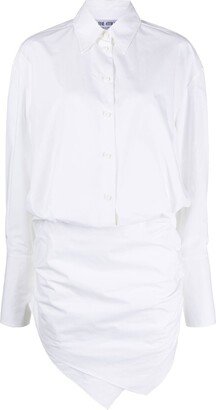 Ruched-Front Shirtdress