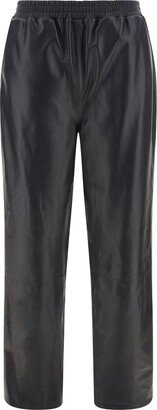 Abigail Straight-Leg Cropped Leather Trousers