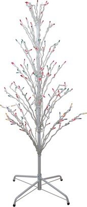 Northlight 4Ft White Lighted Christmas Cascade Twig Tree Outdoor Decoration - Multi Lights