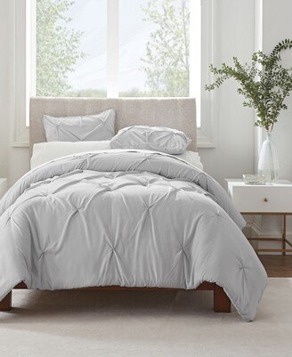 Simply Clean Antimicrobial Pleated Full and Queen Duvet Set,3 Piece