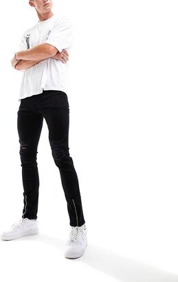 skinny jeans with rips in black