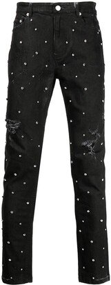 Cassidy crystal-embllished ripped jeans