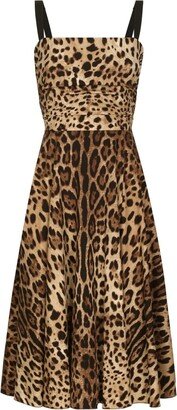 Leopard-Print Midi Dress