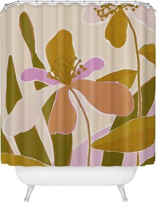 Alisa Galitsyna Colorful Iris Flowers Shower Curtain Green