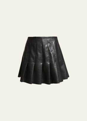 Carter Vegan Leather Pleated Mini Skirt