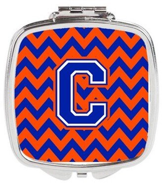 CJ1044-CSCM Letter C Chevron Orange & Blue Compact Mirror, 3 x 0.3 x 2.75 in.