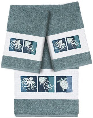 Ava 3-Piece Embellished Towel - Teal