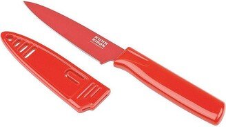 Colori 4 Inch Paring Knife With Sheath Red