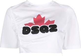 DSQ2- print cropped T-shirt