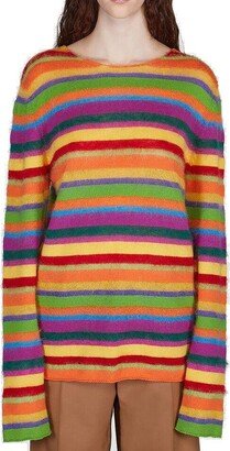 Striped Pattern Crewneck Sweater-AB