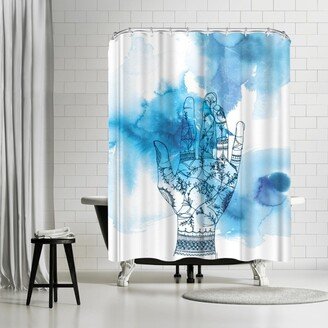 71 x 74 Shower Curtain, Blue Wash Hand by Paula Mills