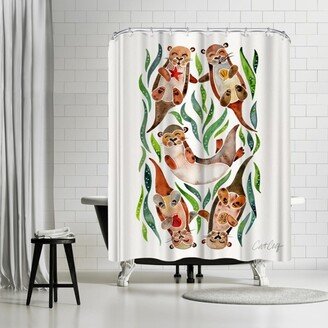 71 x 74 Shower Curtain, Five Otters by Cat Coquillette