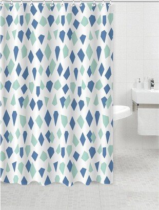 Sideways PEVA Shower Curtain Blue