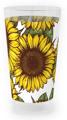 Outdoor Pint Glasses: Sunflowers Outdoor Pint Glass, Yellow