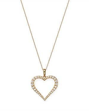 Diamond Heart Pendant Necklace in 14K Yellow Gold, 0.5 ct. t.w. - 100% Exclusive