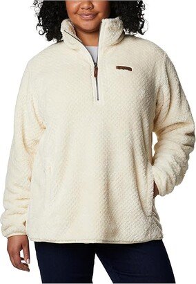 Plus Size Fire Side Sherpa 1/4 Zip (Chalk) Women's Clothing