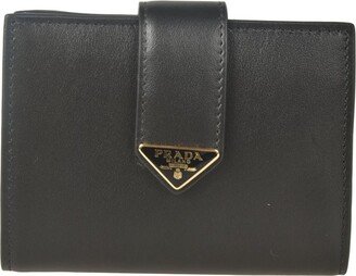 Logo Plaque Front Flap Wallet