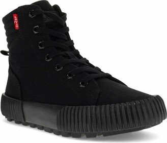 Levi' Women Olivia CVS Canva Hightop Fahion Sneaker Shoe, Black Mono, Size 6