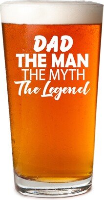 Dad The Man Myth Legend Pint Beer Glass Christmas Gift For Father's Day Funny Mug