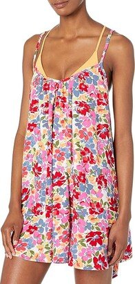 Printed Summer Adventures Cover-Up Dress (Shocking Pink Bloomin Babe) Women's Swimwear