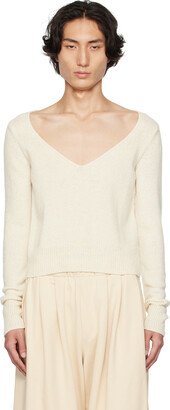 Off-White V-Neck Sweater-AD