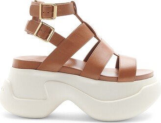 Leather Caged Platform Sandals