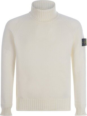 Logo-Patch Roll-Neck Knitted Jumper