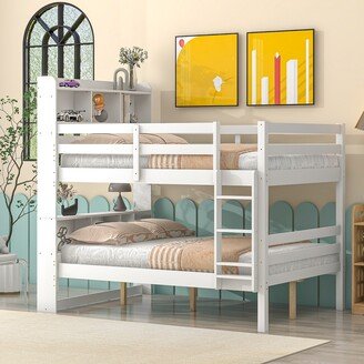 BESTCOSTY Wood Full Over Full Bunk Beds Can Be converted into 2 Beds