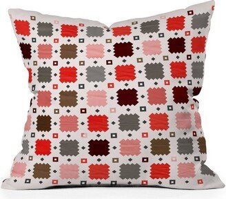 26x26 Oversized Showmemars Christmas Quilt Pattern Square Throw Pillow Red/Pink