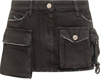 Fay Cargo Mini Denim Skirt