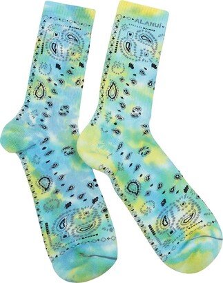 Bandana-Printed Ribbed Edge Socks