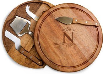 Monogram Acacia Wood Circo Cheese Cutting Board and Tools Set - N