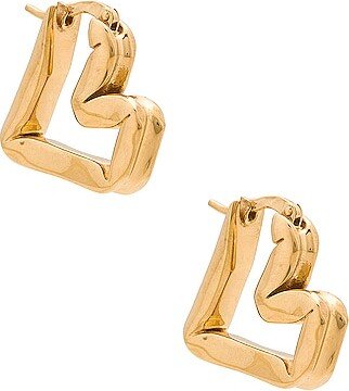 Heart Shape Hoop Earrings in Metallic Gold