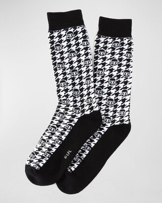 Men's The Mandalorian Helmet Houndstooth Socks