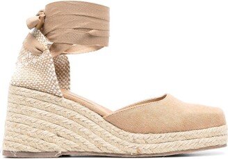 Tina 80mm cotton wedge espadrilles