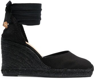 Tonal Wedge-Heeled Espadrille With Ankle Ties