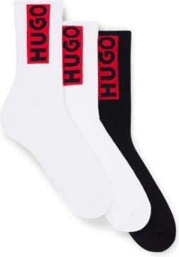 Three-pack of short socks with red logo labels