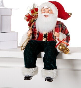 Red and Green Sitting Santa Figurine, Created for Macy's