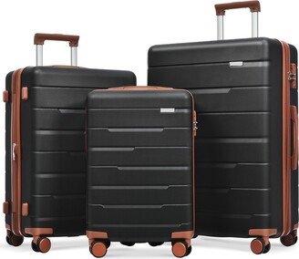 ABS Luggage Sets 3 Piece Suitcase Set ,Hard Case with Spinner Wheels