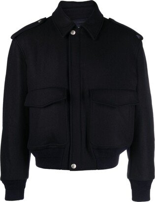 Classic-Collar Wool-Blend Jacket