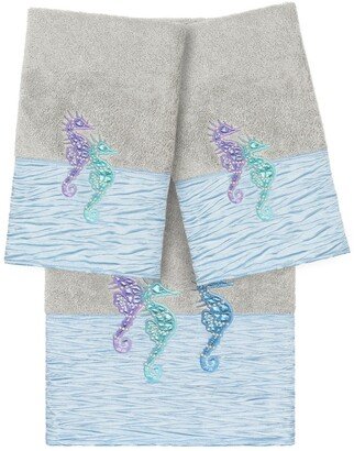 Light Gray Sofia 3-Piece Embellished Towel Set