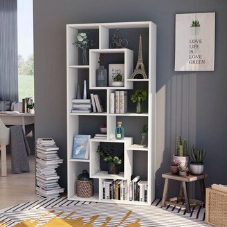 DH BASIC Modern White 72-inch 10-Open Shelf Display Bookcase by Denhour