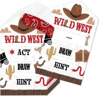 Big Dot Of Happiness Western Hoedown Wild West Cowboy Party Game Card Act, Draw, Hint Pull Tabs 12 Ct