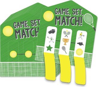 Big Dot of Happiness You Got Served - Tennis - Baby Shower or Tennis Ball Birthday Party Game Pickle Cards - Pull Tabs 3-in-a-Row - Set of 12